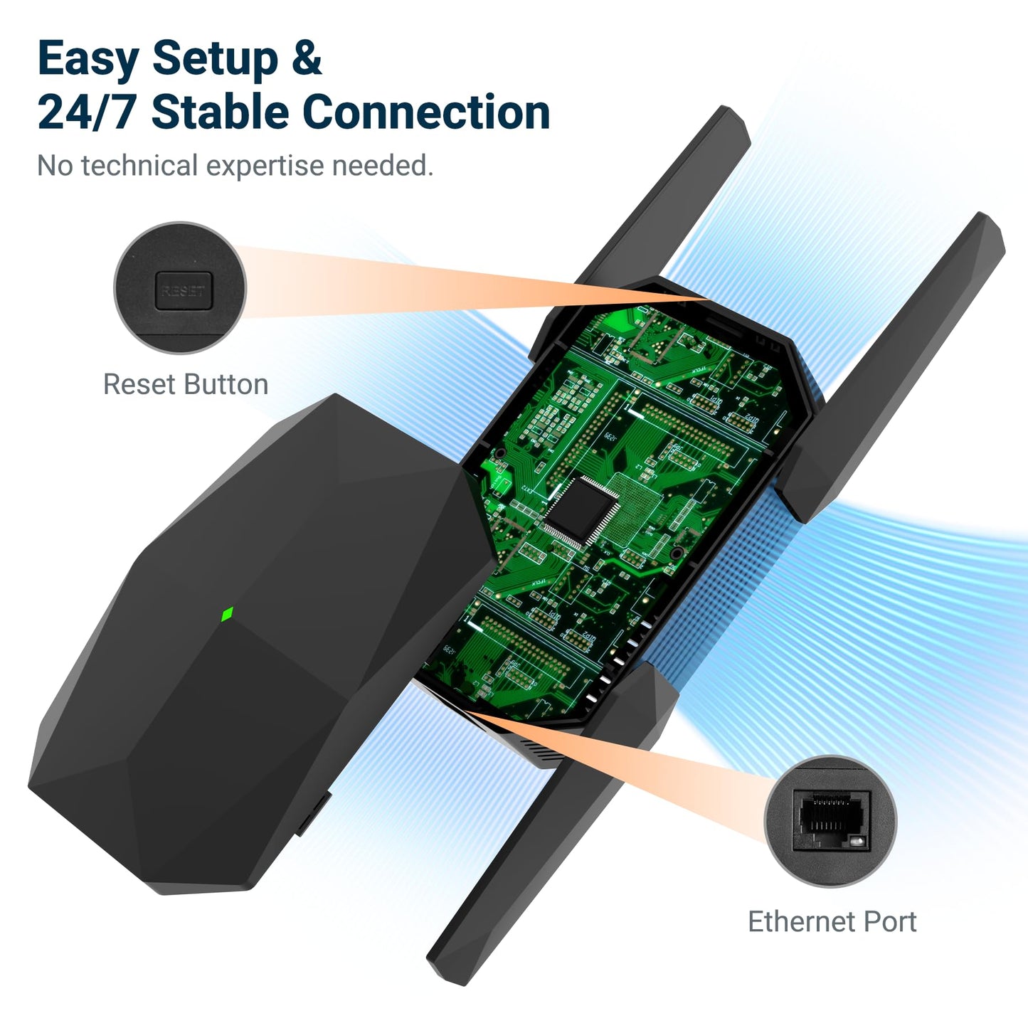 2026 AX3000 WiFi 6 Extender Signal Booster, Multi-Link Connectivity Internet Extender WiFi Booster for Home, Dual Band Long Range WiFi Repeater, Up