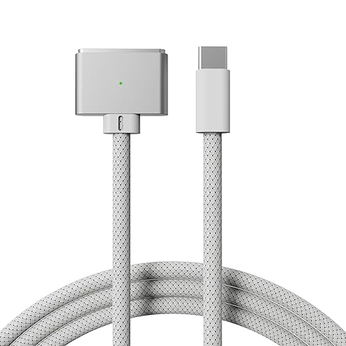 EGTPPJP 140W USB-C to Magnetic 3 Cable, 6.6 FT Magnetic Safe Fast Charging Cable for 14” 16” MacBook Pro 2024 M3 Pro & Max, Air 2022 M2, MacBook Pro