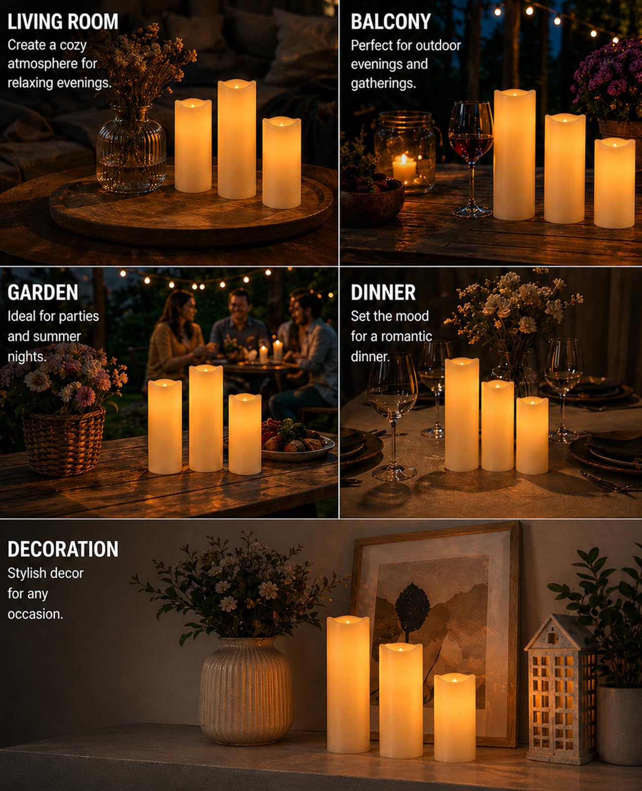 Fanzir Outdoor Waterproof LED Candle Lamp with Remote Control Indoor Bedside Lamp Battery Candle, The Night Light is Dimmable Candle 12pcs It is
