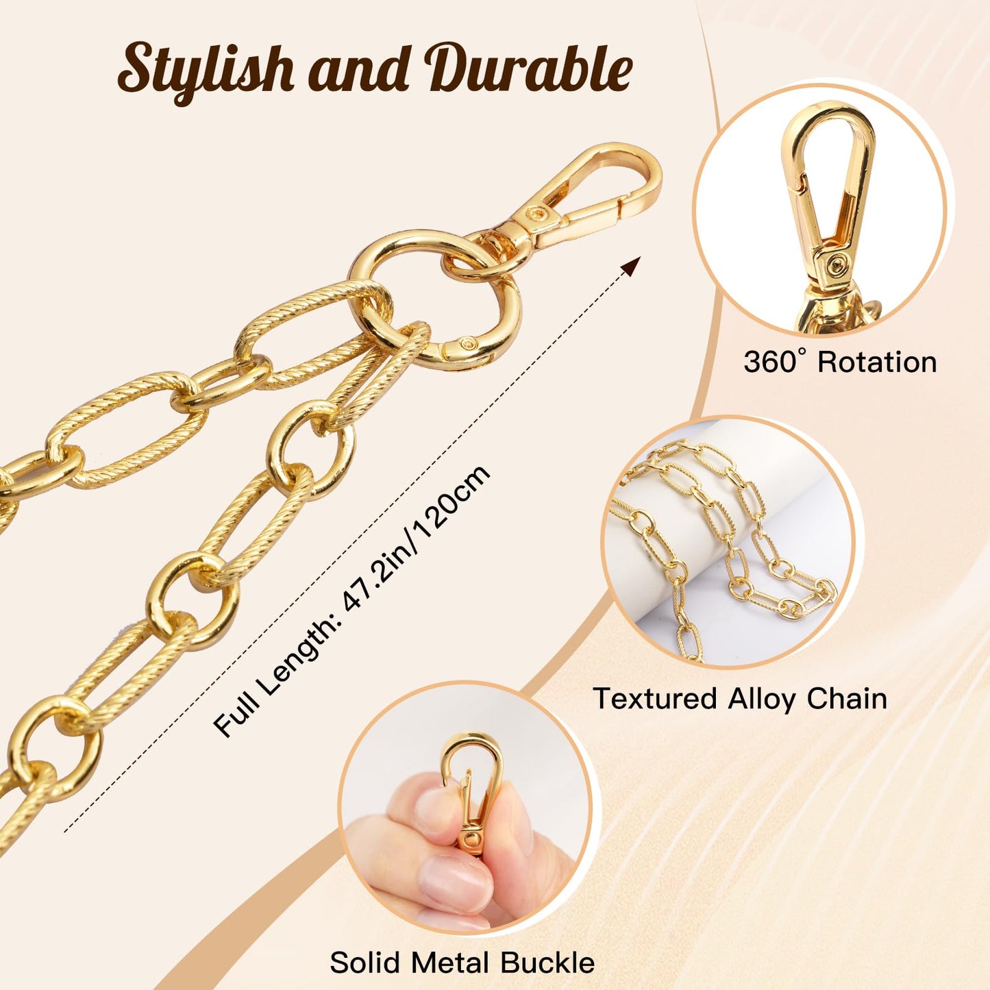 TiMOVO Universal Phone Lanyard, Metal Cell Phone Chain Anti-Theft Crossbody Strap for iPhone 15 Pro Max and Most Smartphones, Adjustable Cell Phone