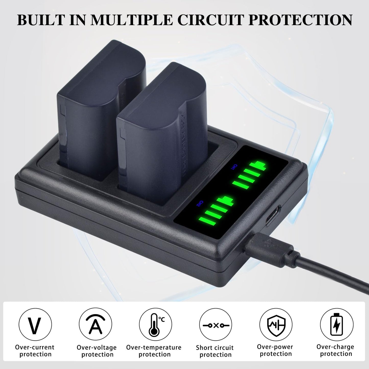 PowerTrust 2X CGA-S006 CGA-S006E Battery + Dual USB Charger for Panasonic Lumix DMC-FZ7, DMC-FZ8, DMC-FZ18, DMC-FZ28, DMC-FZ30, DMC-FZ35, DMC-FZ38