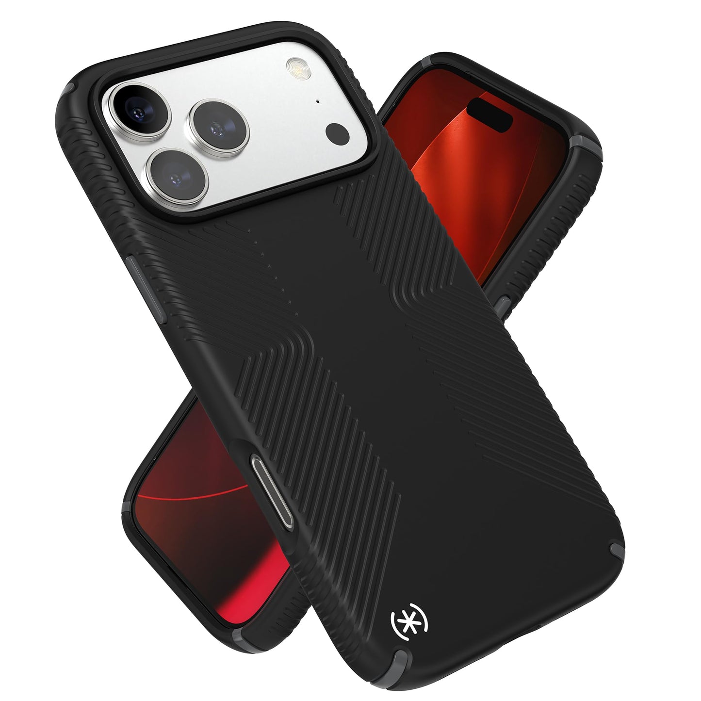 Speck PRESIDIO2 Grip for iPhone 17 Pro Max Case, MagSafe-Compatible, Slim Protective Case, Black/Slate Grey/White