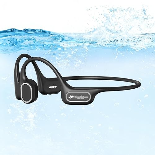Soft Liquid Silicone Bone Conduction Swimming Headphones Underwater,IPX8 Waterproof Earbuds,Open Ear Swim Headphone with Skin-Friendly…