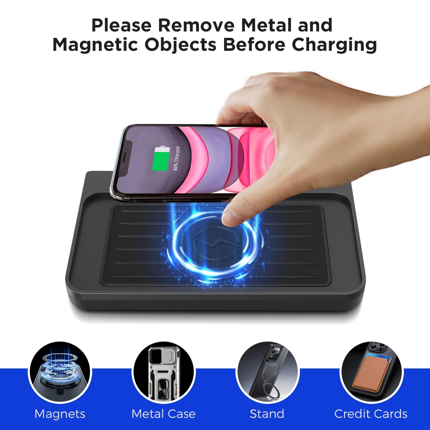 CreekT® Wireless Car Charger for Ford Explorer Center Console Accessories 2024 2023 2022 2021 2020, with USB Ports Compatible Wireless Charging Pad