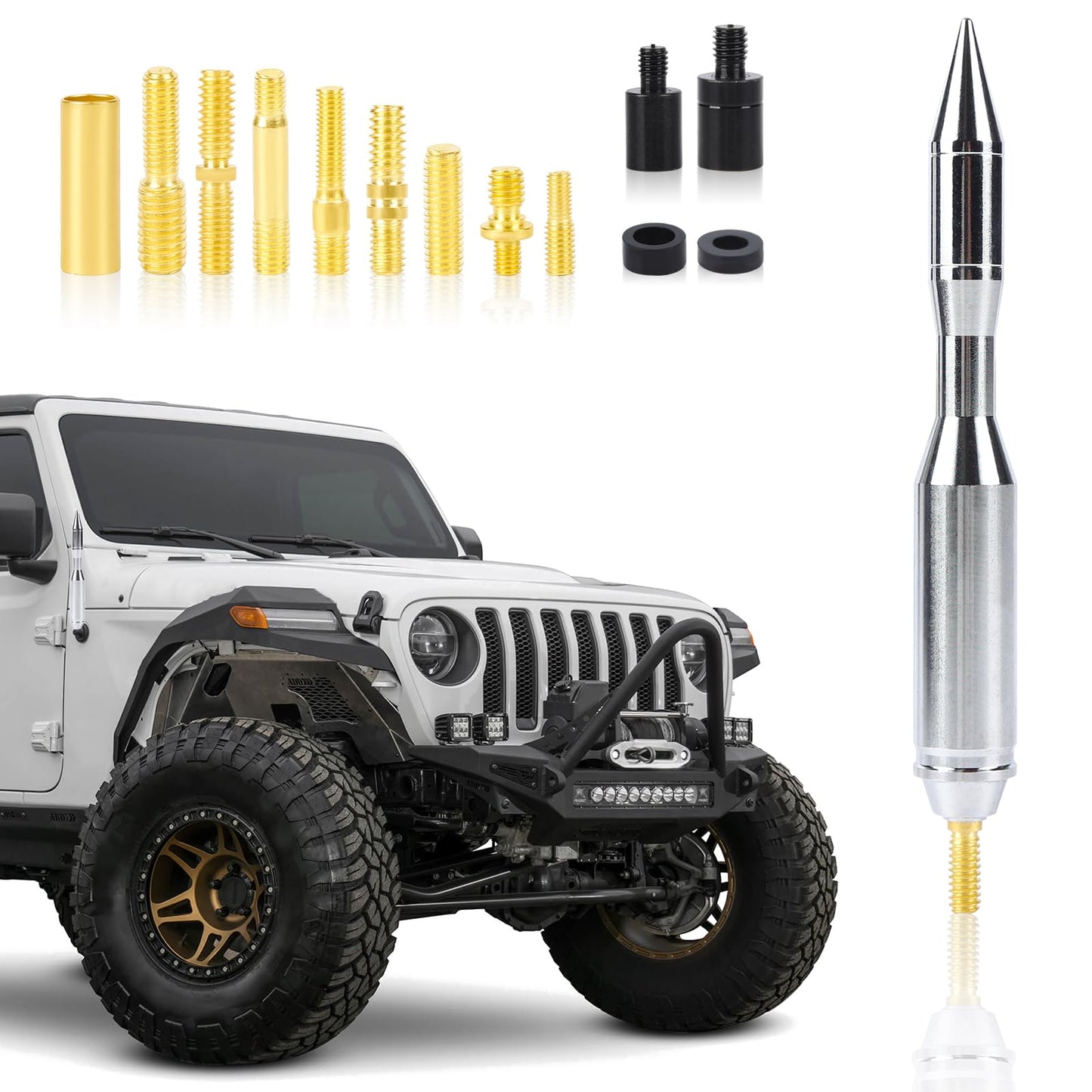 Enmpnornb 5.7inch Rocket Antenna Replacement for Silverado Dodge Ford F150 F250 F350 RAM 1500 2500 Raptor Truck Antenna Accessories Ford Jeep Wrangler
