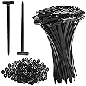 100 Pcs Nylon Universal Cable Tie Buckle -Heavy Duty Self-Locking Push Pin Design with Button,UV Resistant Black Zipties for Car Daily Auto Fixing