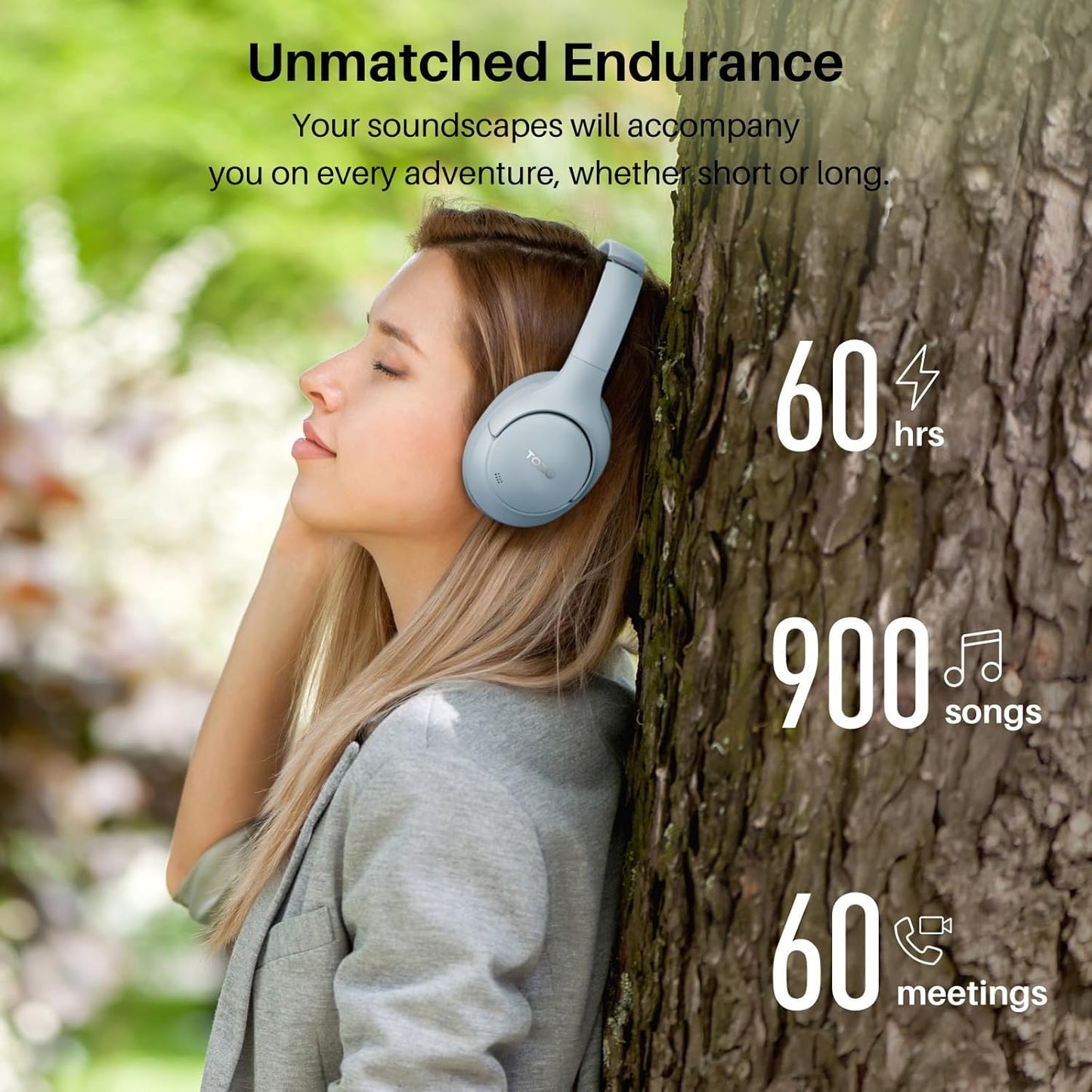 TOZO Hybrid Active Noise Cancelling Headphones, Hi Res Audio