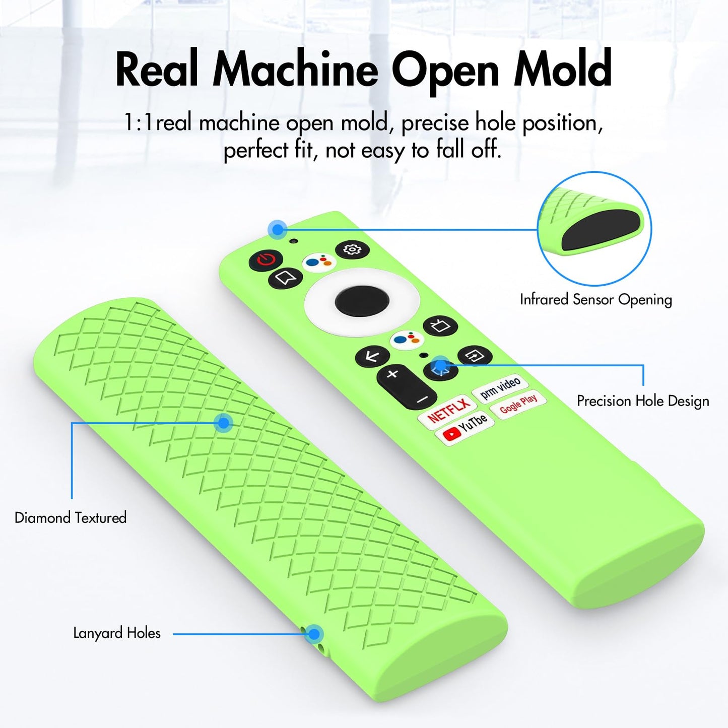 LEFXMOPHY Glow Case for Skyworth 55Q20 TC9010 TC9012 RHA-T2 Remote Control Silicone Cover Protective Sleeve Glow in Dark?Lime Green