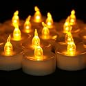 Cozeyat 12pcs Tea Lights Led Timer 6 Hours Battery Operated Mini Candles, Long Lasting Timed Tealights Flickering Yellow for Wedding Reception