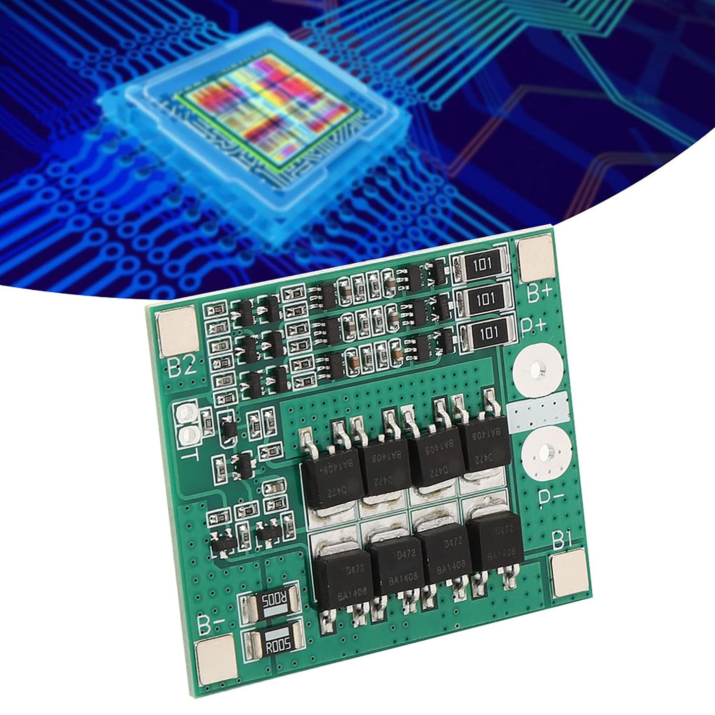 3S 12V 40A Lithium Battery Board PCB Board with Balance Charging Adopt Intelligent Lithium Cell Management IC for Fast and Charging