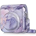 Fintie Protective Case for Fujifilm Instax Mini 12 Instant Camera - Premium Vegan Leather Bag Cover with Removable Adjustable Strap, Lilac Marble