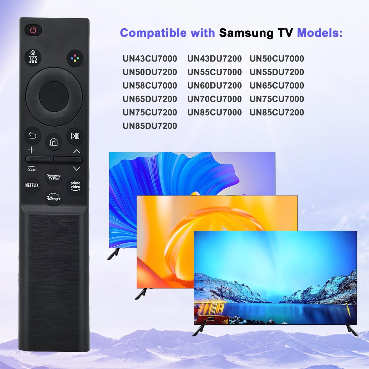 (Pack of 2) BN59-01388A BN59-01388H TM2240A Replacement for Samsung Smart TV Remote Control, for CU7000/DU7200, Crystal UHD, Frame, QLED, OLED, Neo