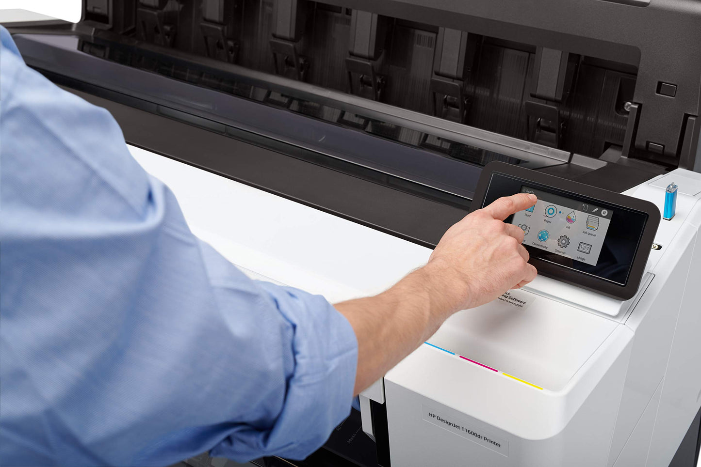 HP 36" Large-Format Printer - Color - Ink-Jet - Roll (36 in x 300 Ft), 36 in x 48 in - 2400 x 1200 Dpi - Up to 3 ppm (Mono)/ Up to 3 ppm (Color)