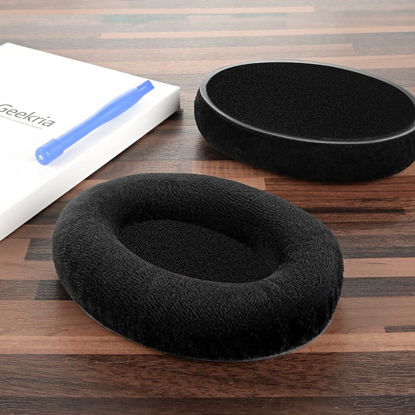 Geekria Comfort Velour Replacement Ear Pads for Sennheiser PXC350, HD 380/380 PRO, PC 350/350 SE, HME95, HMEC250 Headphones Ear Cushions, Repair Parts