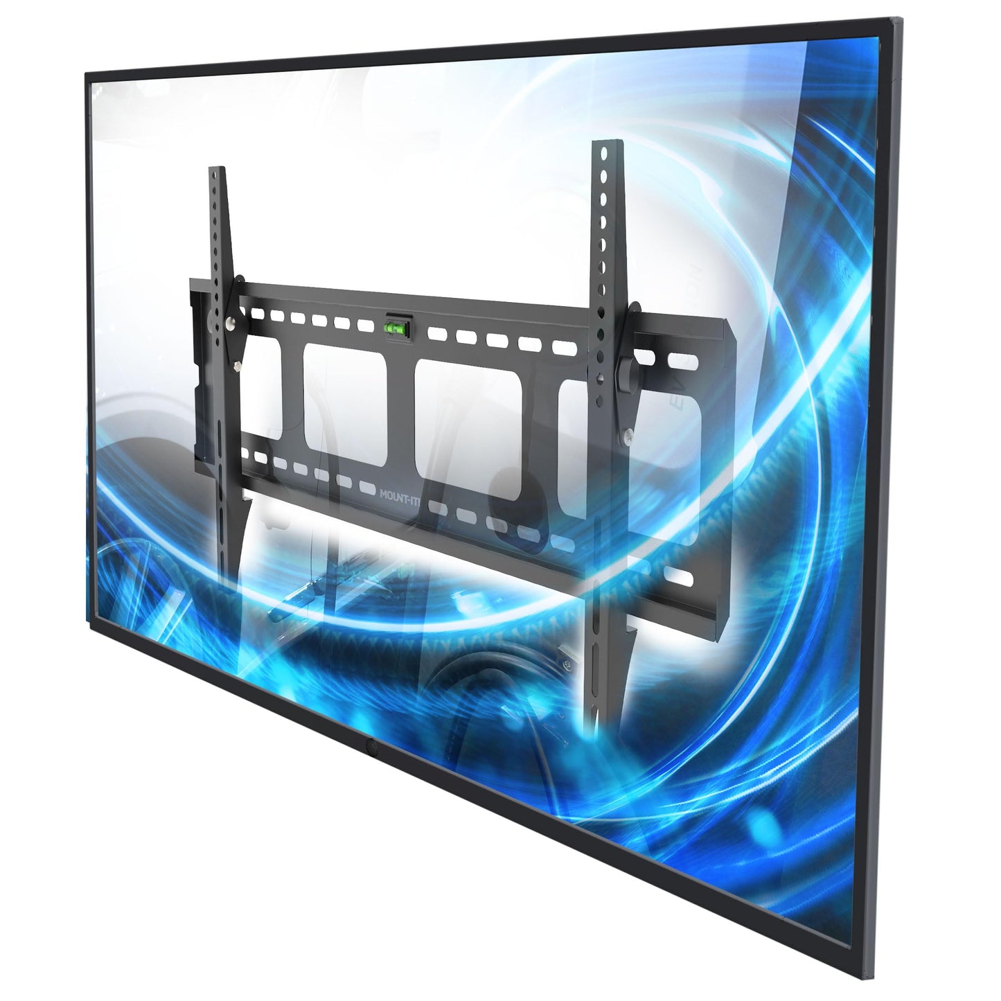 Mount-It! Heavy-Duty Low-Profile Tilt TV Wall Mount for 65-90 Inch TVs | Ultra-Slim 1.5" Depth, Holds 220 lbs | Downward Tilt for Anti-Glare | VESA
