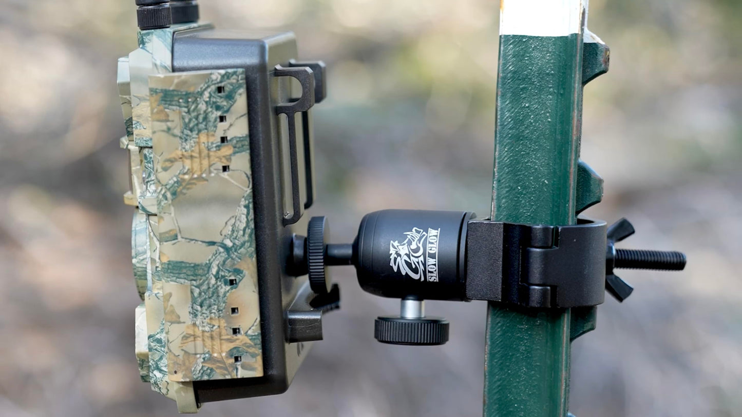 Slow Glow Maverick T-Post Camera Mount for Trail Cameras and Solar Panels 360° Adjustable Ball Head for the Perfect Angle