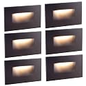 GUARANTLED Step Lights Outdoor 6 Pack Classic, 120V 3CCT Selectable Stair Lights Indoor, Waterproof LED Deck Decor Hardwired Dimmable, Brown Finish