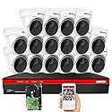 BTG 5MP PoE NVR Security IP Camera System 4K NVR Built-in PoE with Outdoor 5MP Surveillance IP PoE 3.6mm Bullet Cameras HD 2592 x 1944 IR CCTV System