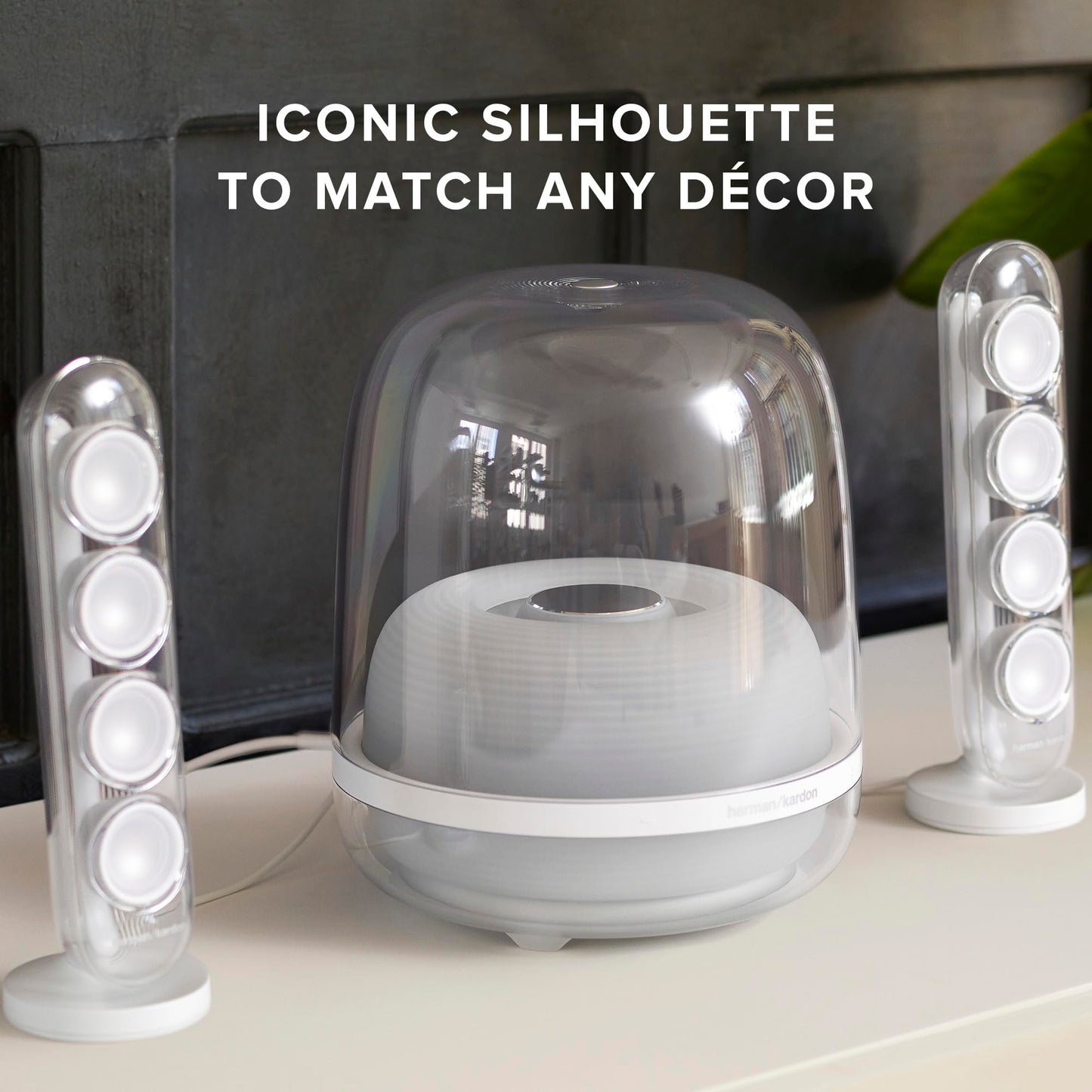 Harman Kardon HK SoundSticks 4-2.1 Bluetooth Speaker System with Deep Bass and Inspiring Industrial Design (White)