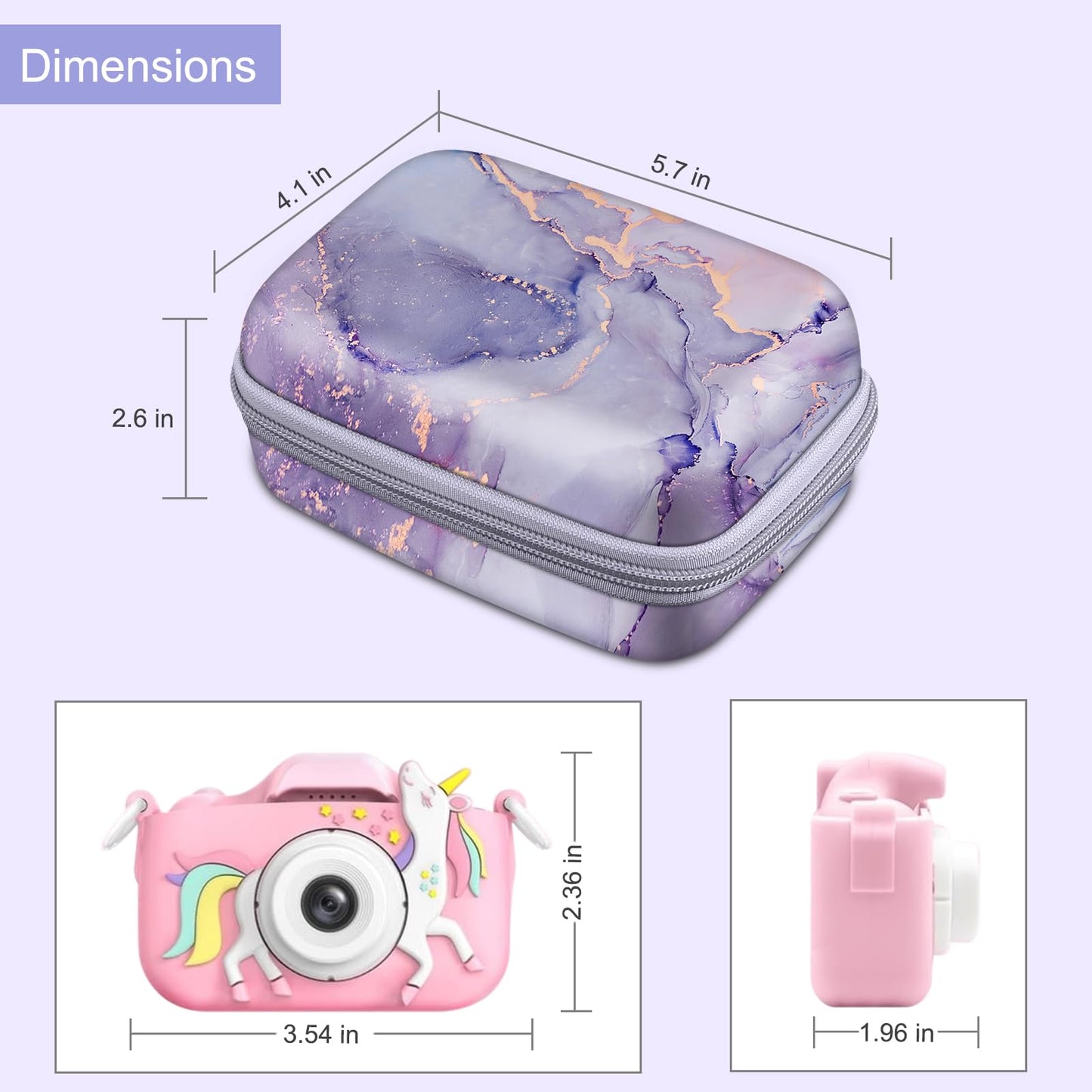 FINTIE Kids Camera Case Compatible with Goopow/Seckton/Dylanto/Mgaolo/Masterbee/CIMELR/Desuccus Kids Digital Camera Toys, Children Carrying Bag