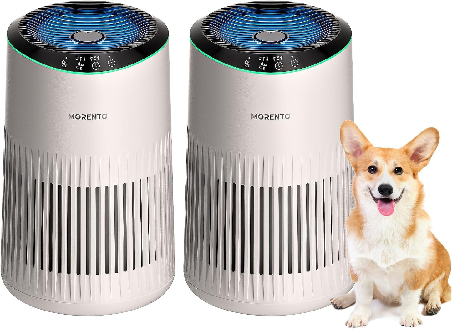 Air Purifiers for Bedroom Home for Smoke Pet Dander Odors 2 Pack Cream