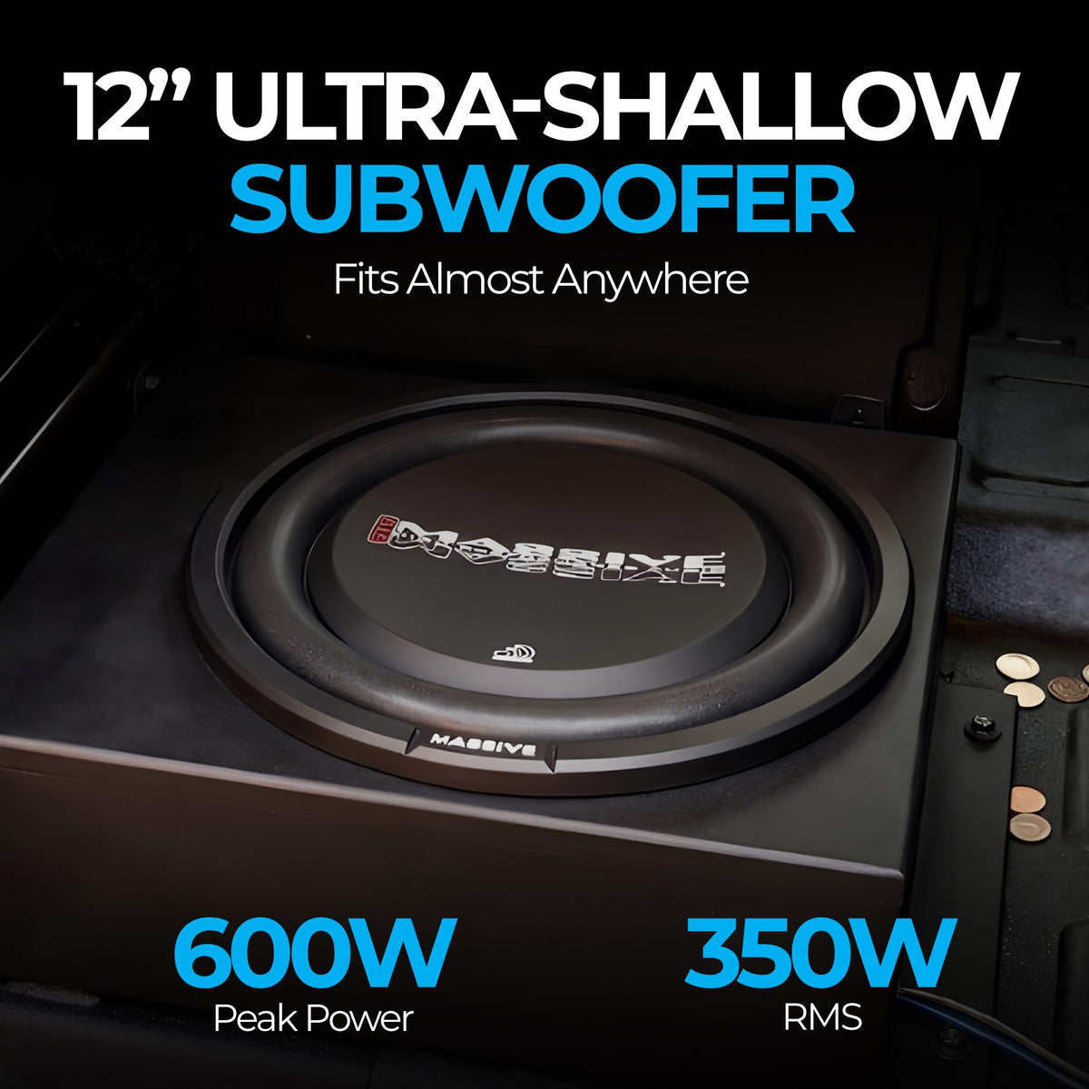 Massive Audio 12" 300W RMS Dual 4 Ohm Subwoofer