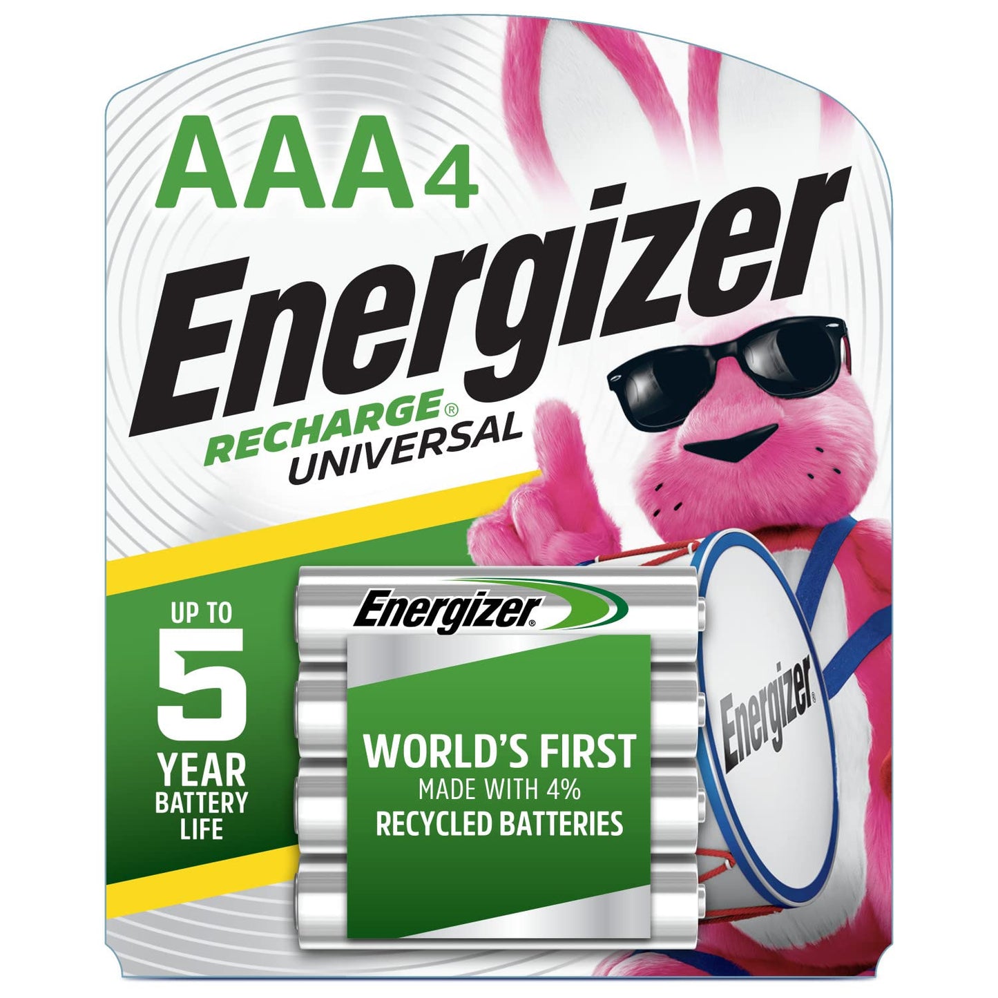 Energizer Recharge Universal Rechargeable AAA Batteries (4 Pack), Triple A Batteries