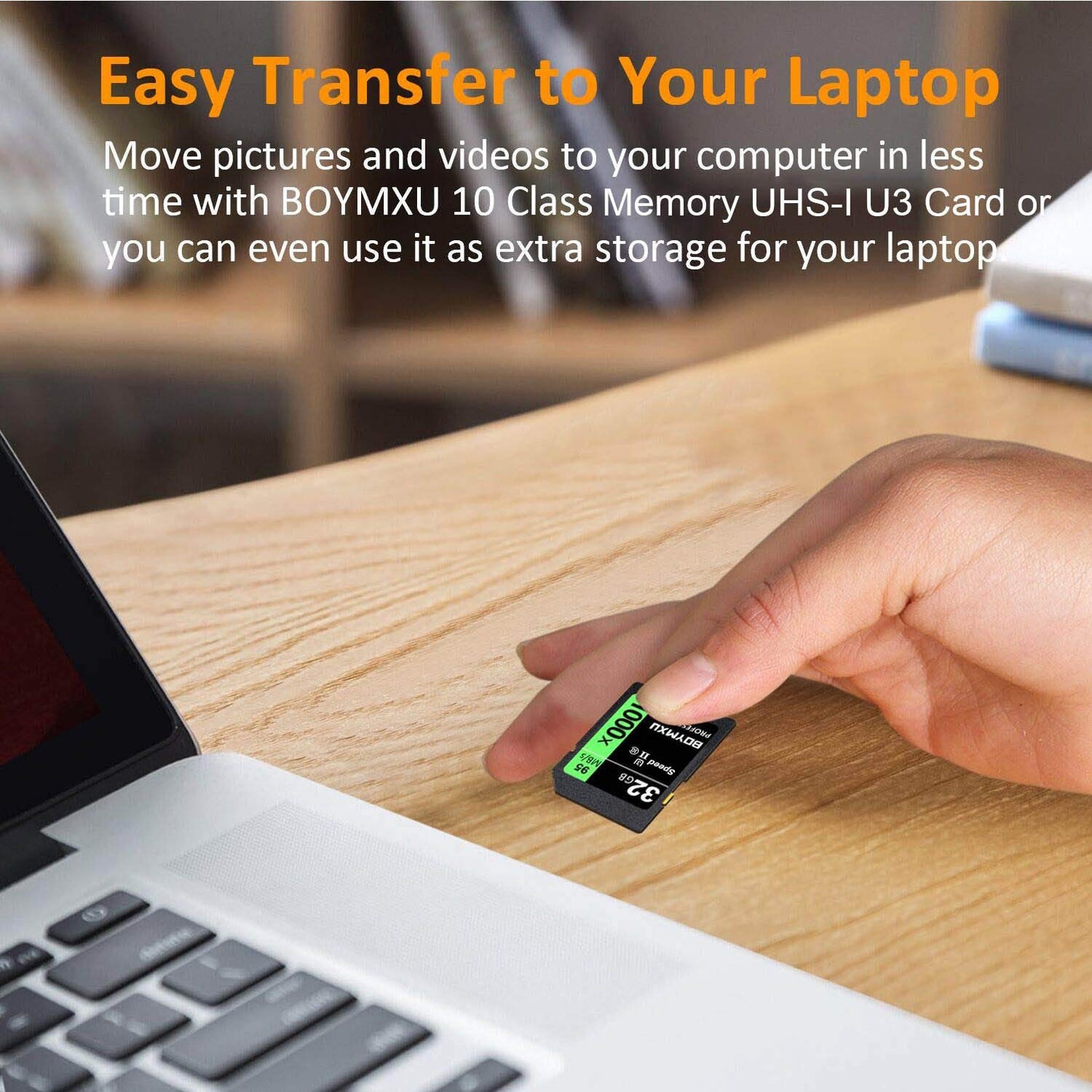 BOYMXU Professional 1000x Class 10 U3 Memory Card - 32GB, Compatible with Computers, Cameras & Camcorders, Up to 95MB/s Read Speed, Green/Black