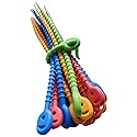 Multi Purpose Silicone Zip Ties - 20 pcs - 6 inch Cable Ties - Double Lock Twist Ties in Multi Color (Red, Blue, Green, Orange) - Extra Hold Reusable