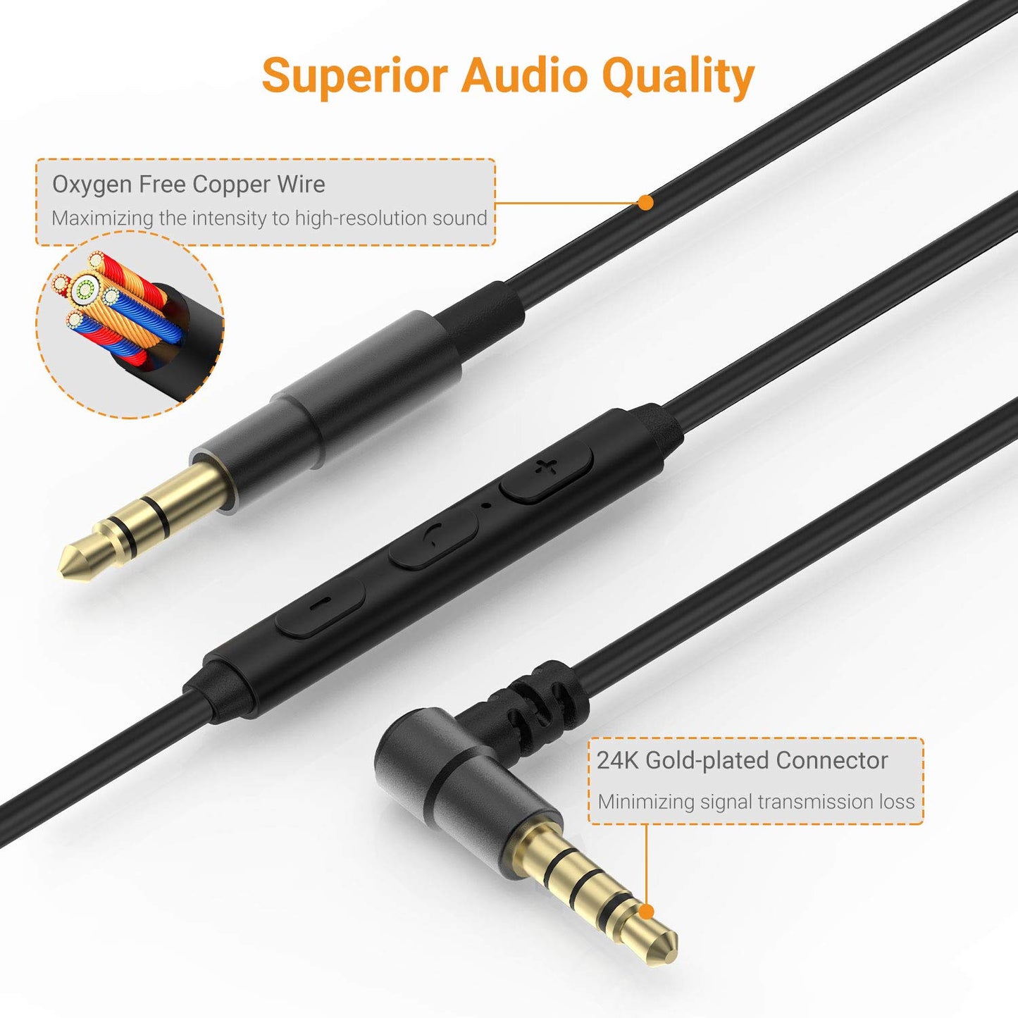 Cubilux Headphone Cable with Microphone for Sony WH-1000XM5/XM4/XM3/XM2, WH-XB910N, WH-CH720N/CH720N/CH710N, WH-H910N/900N, MDR-XB950B1/XB950N1 More…