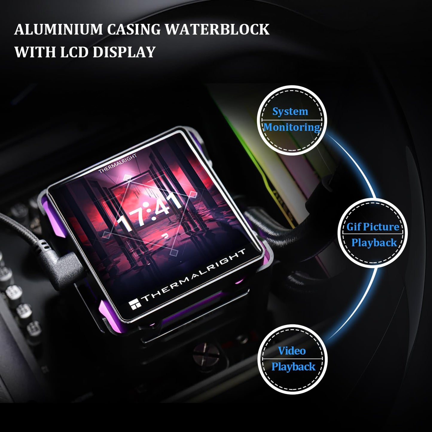 Thermalright Elite Vision 360 ARGB Black CPU AIO Cooler,IPS LCD Screen with 320 * 320 Resolution,for AM5&Intel 1700/1851,High-Performance CPU