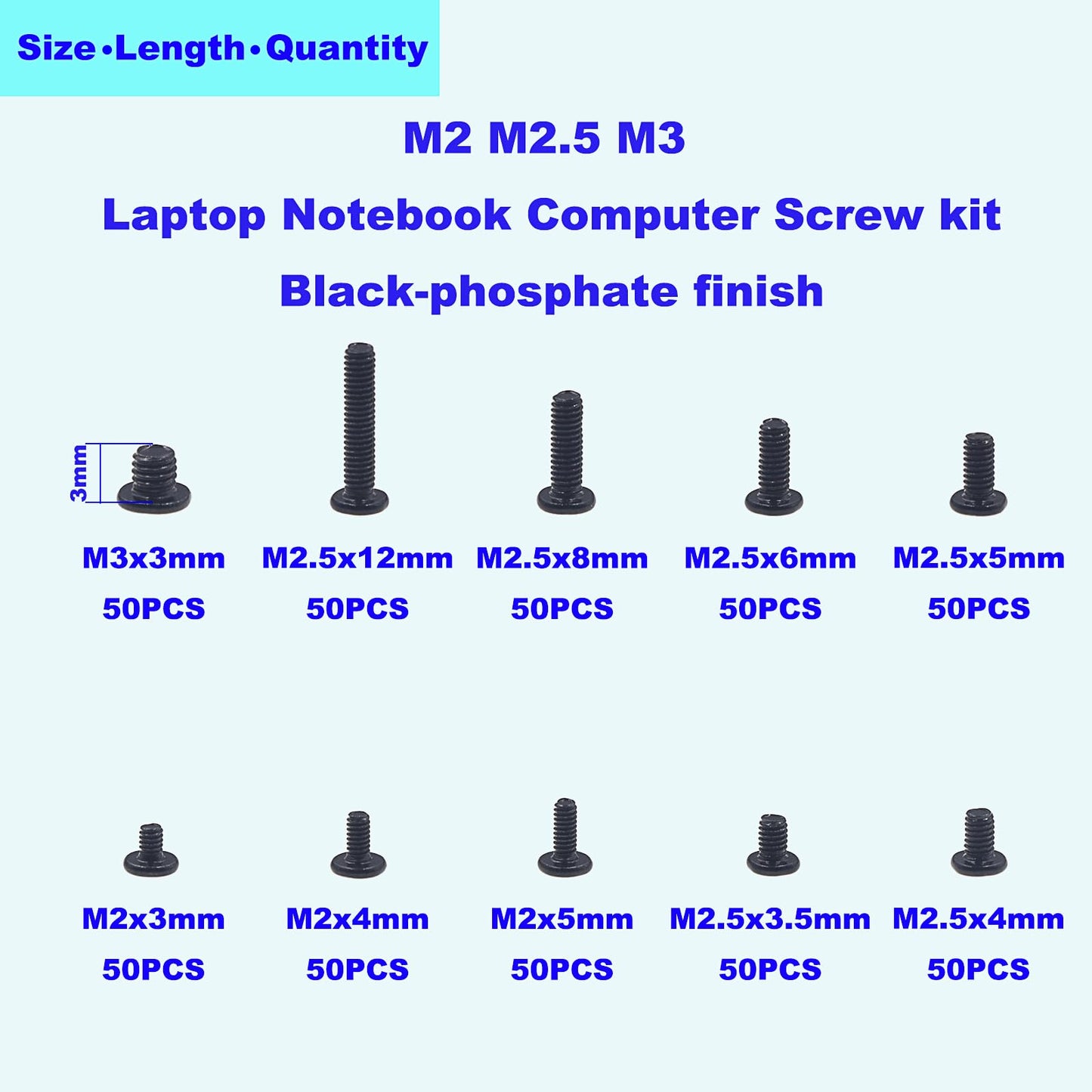 HVAZI Metric M2 M2.5 M3 Laptop Notebook Computer Screw Assortment Kit