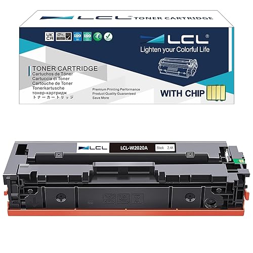LCL 414A Black Toner Cartridge with Chip Replacement for HP W2020A for Color LaserJet Pro MFP M479fdw M454dw M479dw M454dn M479 M454 M479fnw Printer