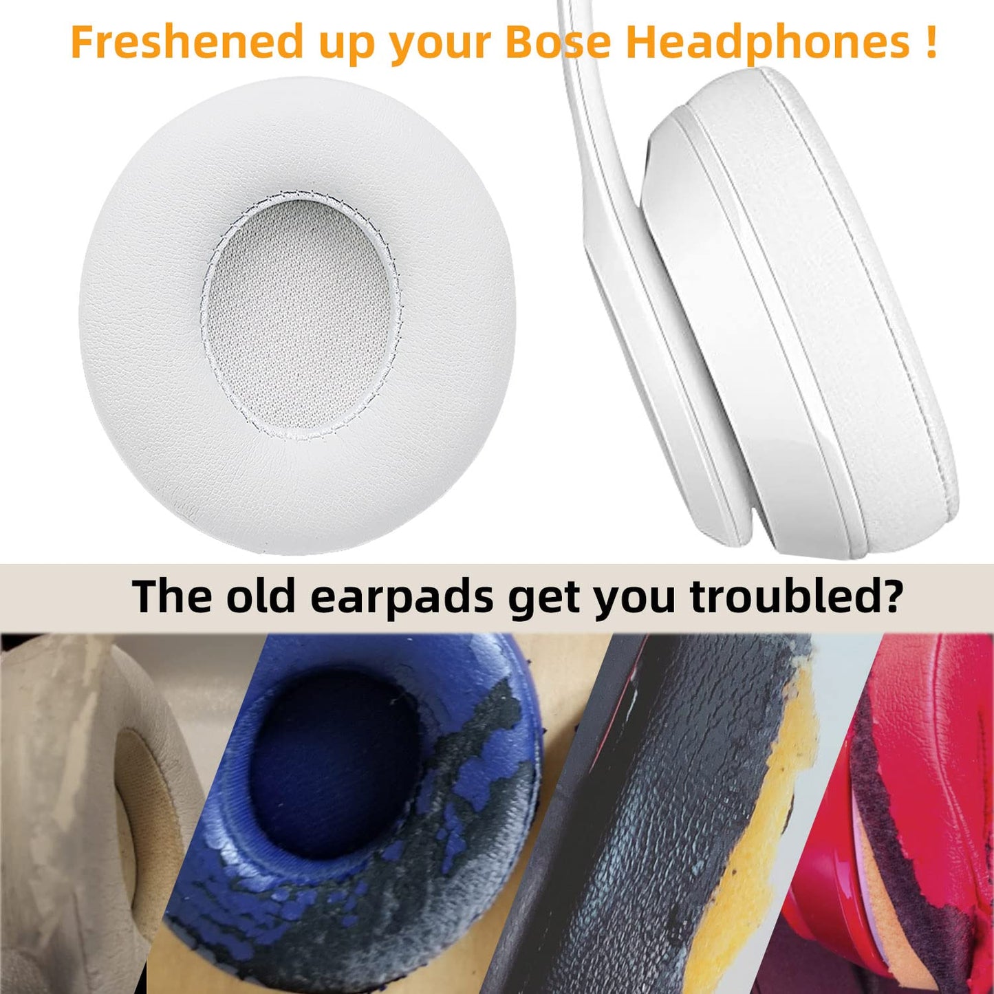 YOCOWOCO Replacement Ear Pads for Beats Solo 2 & Solo 3 Wireless On-Ear Headphones, Solo2 & Solo3 Earpads Cushions with Noise Isolation Memory Foam