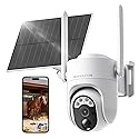 4G LTE Cellular Security Camera Solar Powered, No WiFi Security Cameras Wireless Outdoor, 360° View, 2K Color Night Vision, PIR Motion Sensor, 2-Way