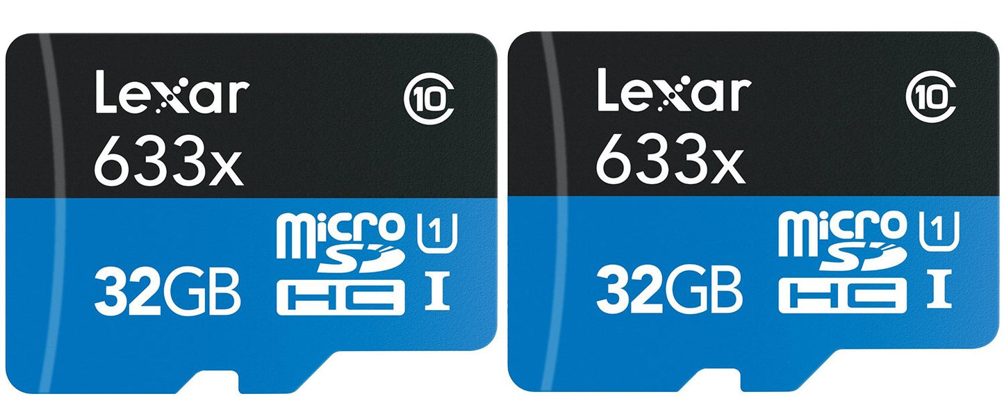 Lexar High-Performance microSDHC 633x 32GB UHS-I/U1 Bulk Packaging 2 Pack