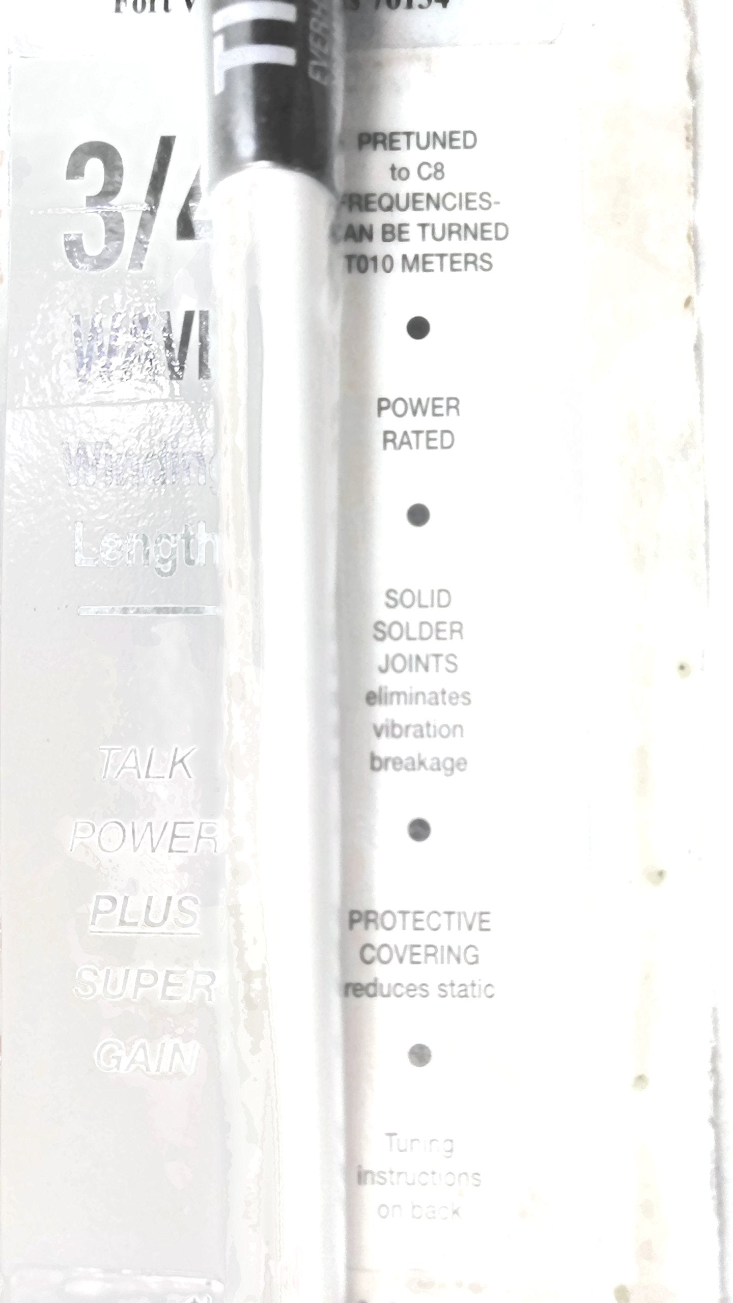 Everhardt TSM4-W 3/4 Wave 4 ft Fiberglass “Super Flex†CB Radio Antenna - White