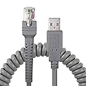 SinLoon Symbol Ls2208 USB Cable USB A to RJ45 Coiled Spiral Extension Cable Barcode Scanner Ls1203 Ls4208 Ls4278 Ds6707 Ds6708 USB Cable (10ft,3M)