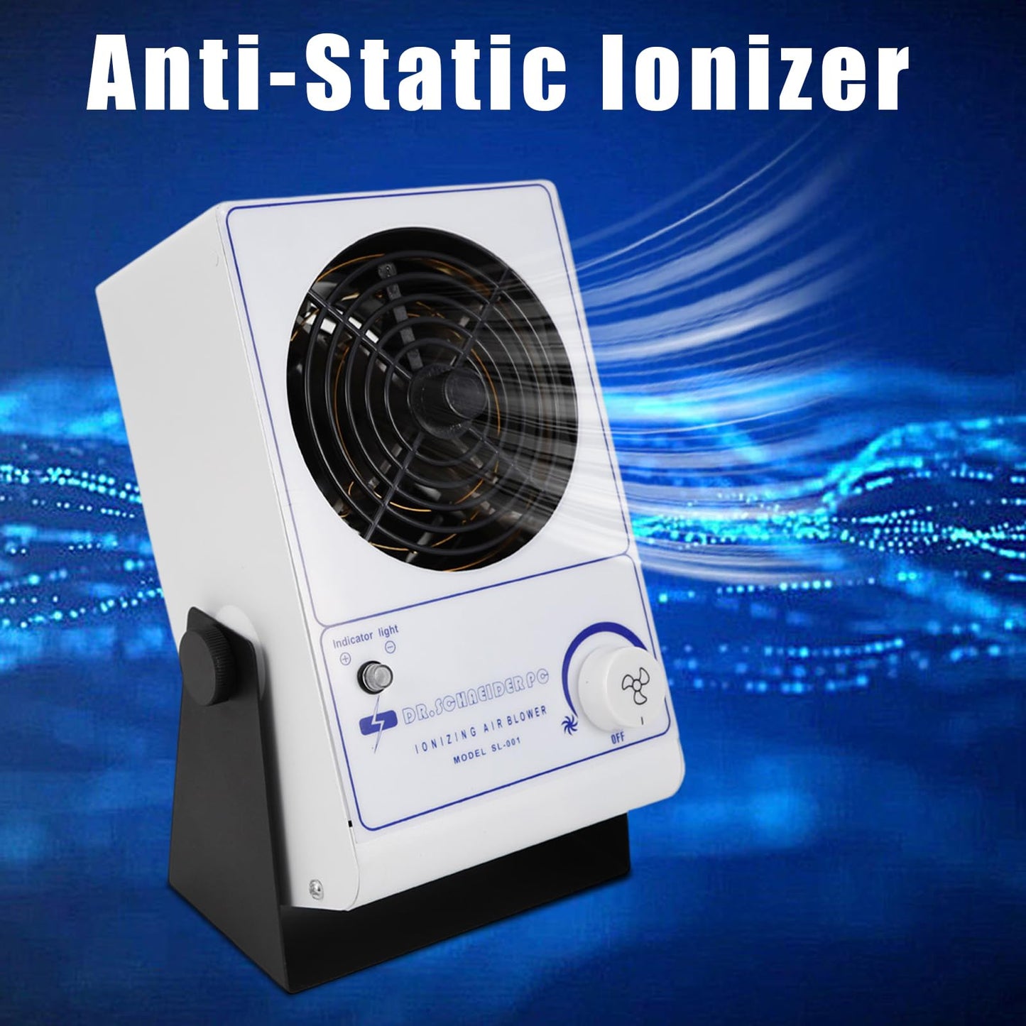 anezdbozr Ionizing Air Blower, Ionizing Air Blower Fan, Antistatic ion fan 110V/60Hz, Desktop Static Eliminator, Anti Static Fan, 0.25A, 3kg Weight
