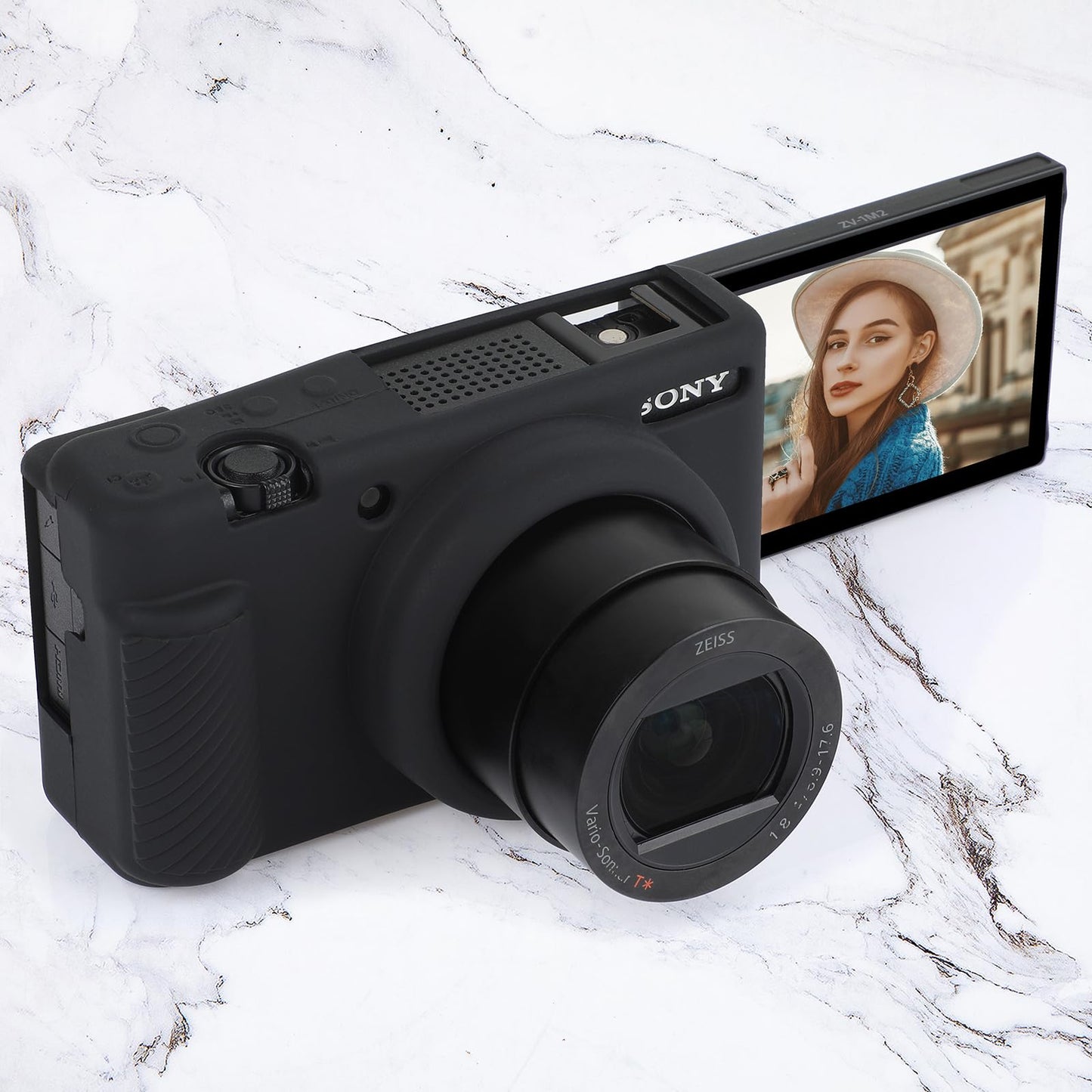 MIOKAU ZV-1F Camera Case, Soft Silicone Protective Case for Sony ZV1F/ZV-1M2/ZV-1 Mark II (NOT for ZV1) Vlog Camera, Lightweight ZV1F Cover (Black)