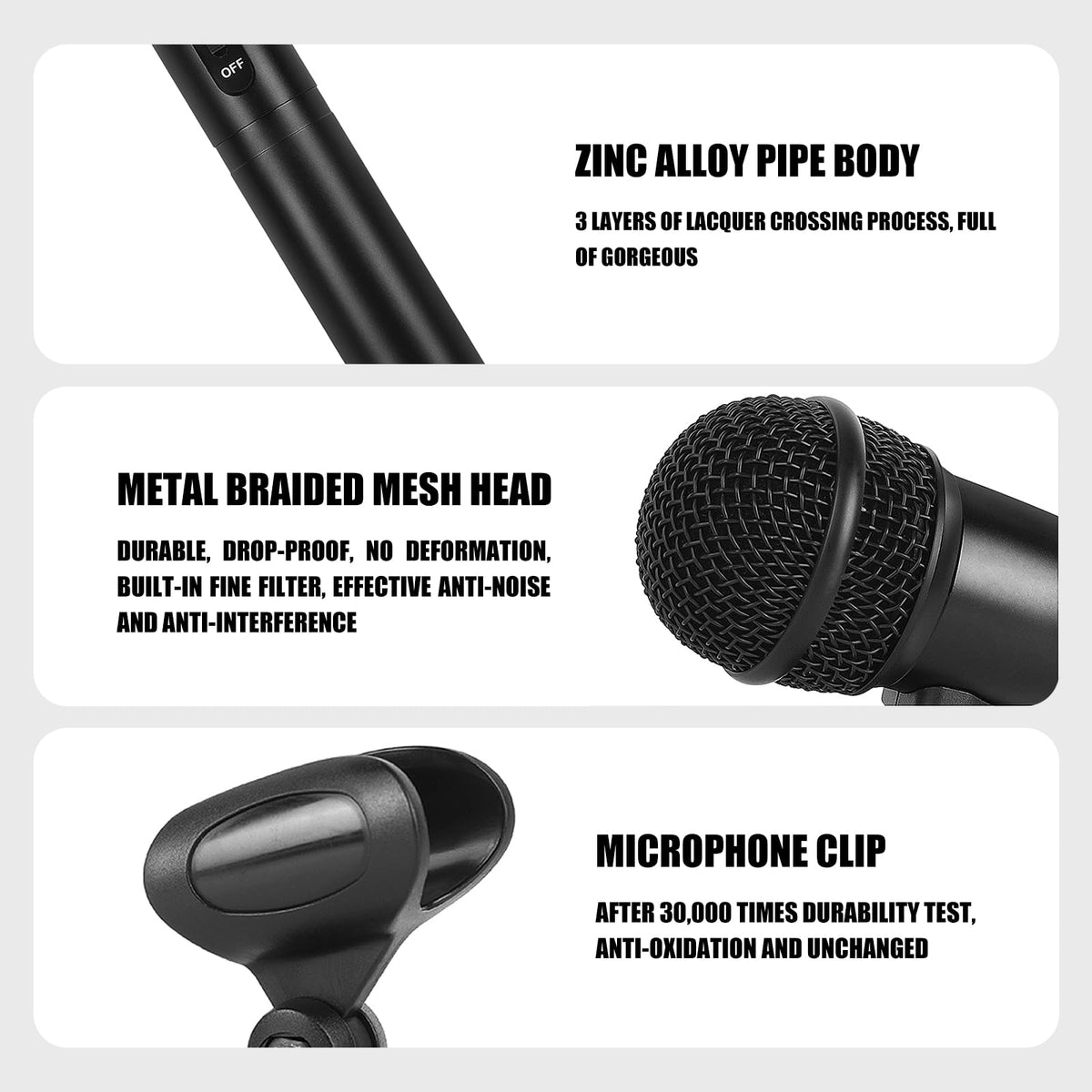 XTUGA 7-Piece Drum Microphone Kit,Wired Dynamic Drum Mic Kit - Metal Kick Bass Drum,Tom/Snare & Cymbals Microphone with Thread Clip-On for Stage