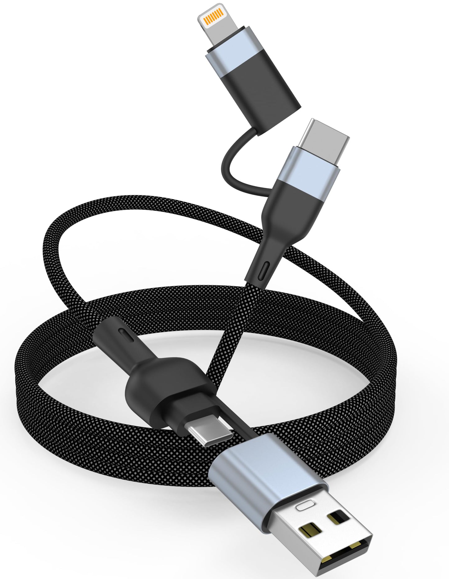 WORLDBOYU 2-in-2 USB C Lightning Cable, 60W Fast Charging, 4FT, Multi IP-ad Charger Cord for iPhone 15/15 Pro/15 Plus/14 Pro Max