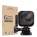 AKWOX (Pack of 3) Tempered Glass Screen Protector for Gopro Hero 4 Session Hero 5 Session, 0.3mm 9H Hard Scratch-resistant Camera Lens Film for GoPro
