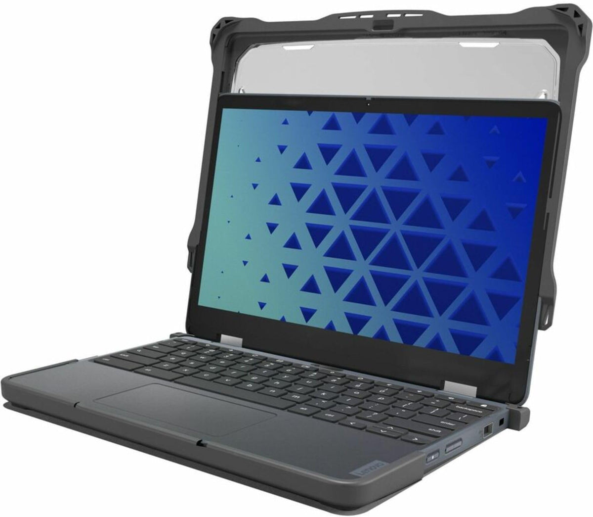 Extreme Shell-F2 Slide Case for Lenovo 500e/500w G4 Chromebook 2:1 12" (Modified) (Grey/Clear) (Replacement for LN-ESF-500E-G4-GRY)