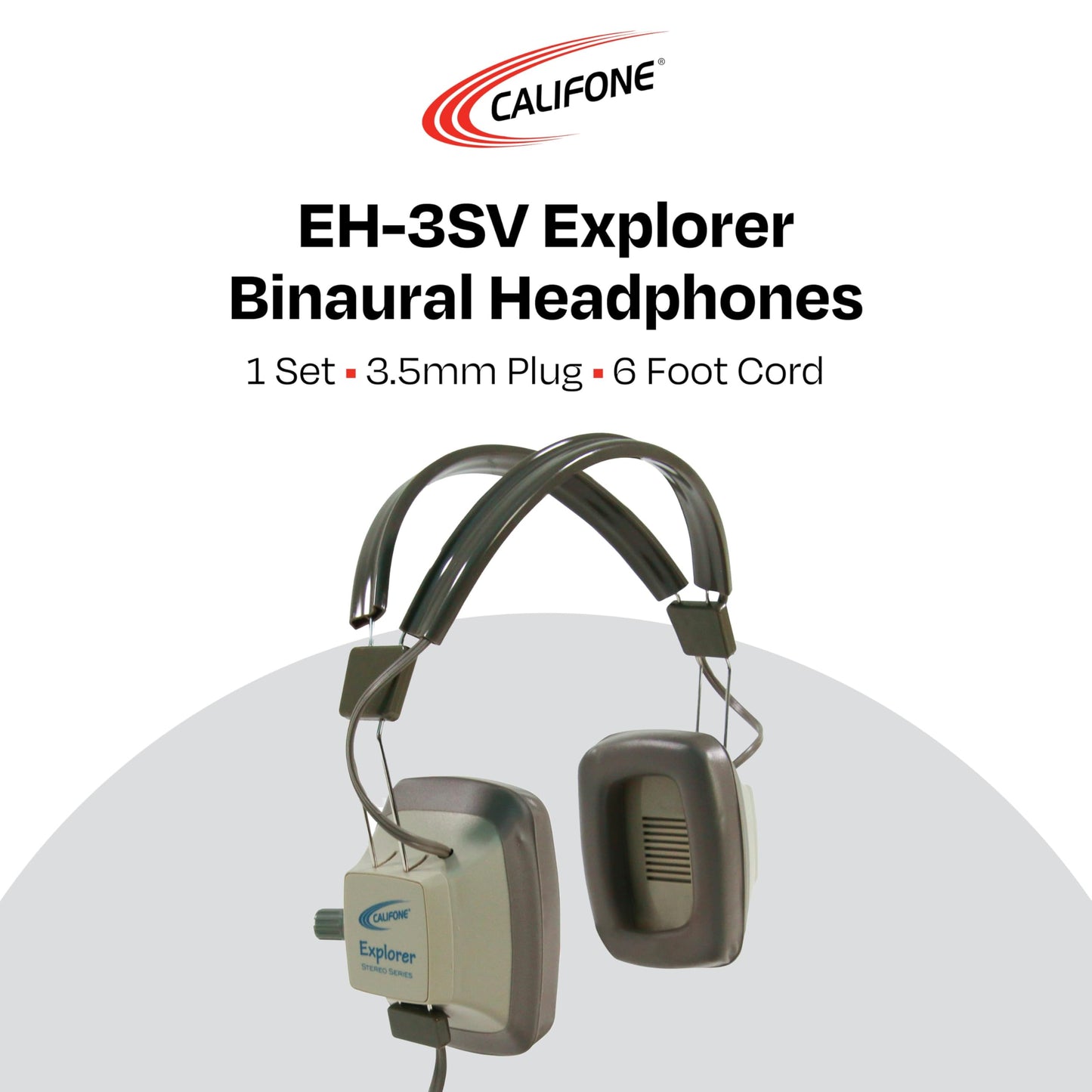 Califone EH-3SV Headset with 3.5mm,Beige/Light Gray,Adjustable
