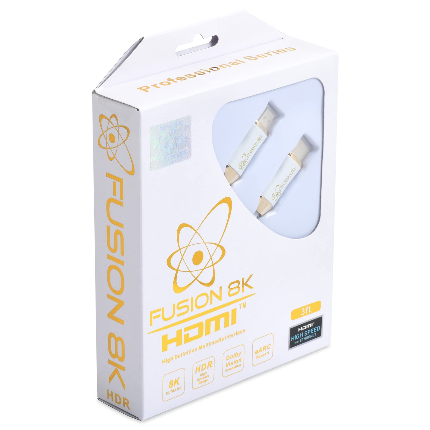 Fusion8K White HDR HDMI 2.1 Certified Cable Supports 10K 8K @60Hz and 4K @120Hz Compatible with Dolby Vision and All TVs, BluRay, Xbox Series X, PS5