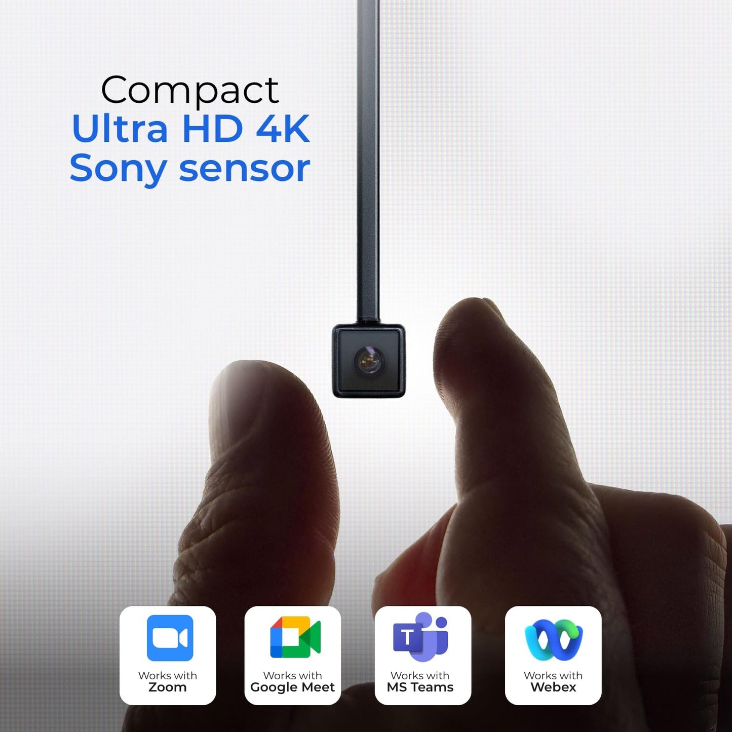 iContact Camera ProHello 4K HD Webcam with Eye Contact, Windows Hello Facial Recognition, Noise Cancelling Mics, USB Plug & Play for Mac, PC & Linux