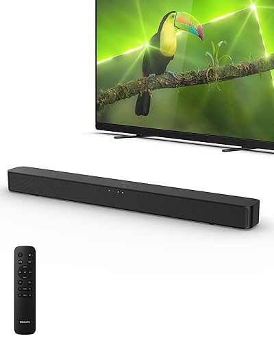 Philips B4000 2.0 Channel Bluetooth Soundbar - HDMI ARC, Roku TV Ready, 60W Max Power, Black