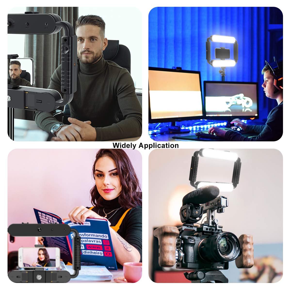 GVM Great Video Maker LED Ring Light 5600K Selfie Light, Smartphone Video Rig & Phone Video Stabilizer for Camera, Smartphone, Makeup, YouTube Setup