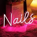 Planzo Nails LED Neon Light Sign Cool Girls Bedroom Desk Wall Decor Beauty Salon Studio Business Stores Logo Barber Shops Signs Boss Lady Birthday